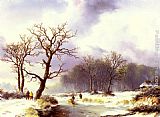 Willem Bodemann A Winter Landscape painting